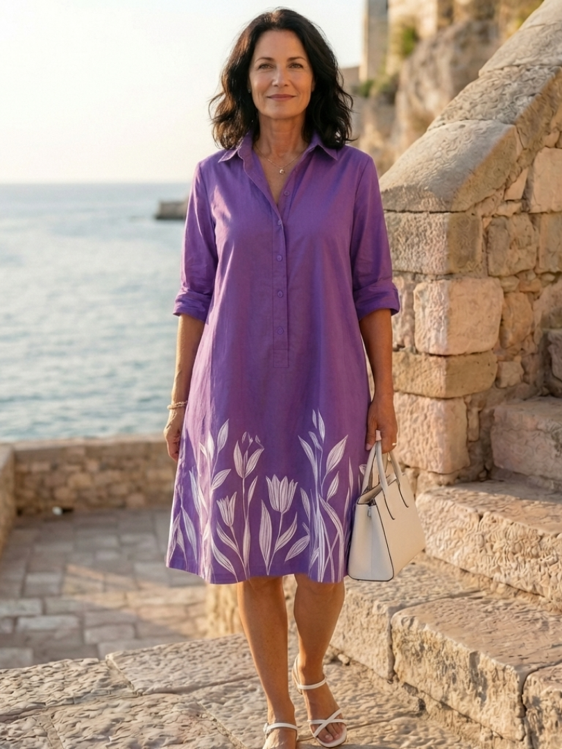 Anna-Berg | Elegant Botanical Hem Dress for Every Occasion