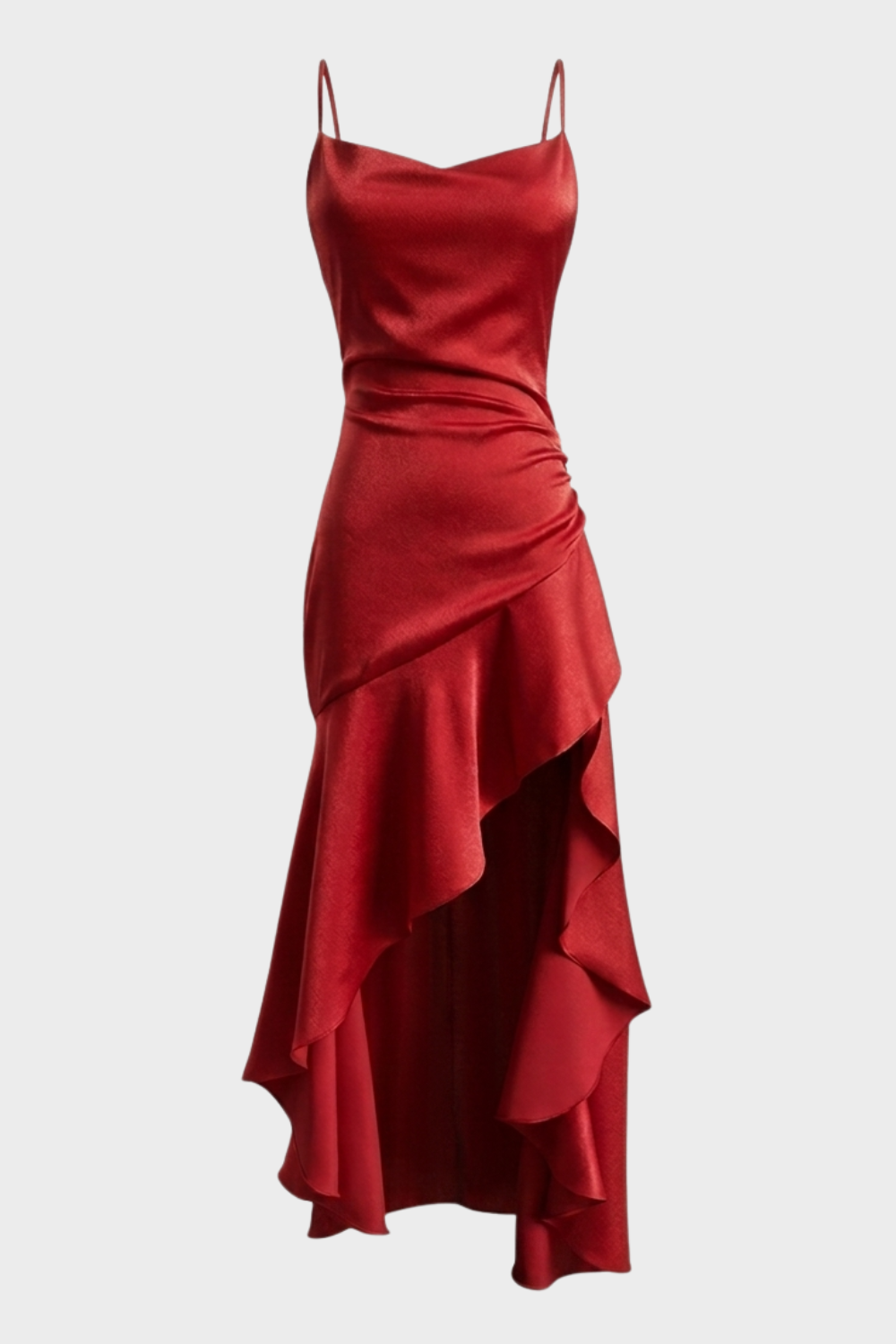 Anna-Berg | Statement Cherry Lacquer Ruffle Maxi Dress