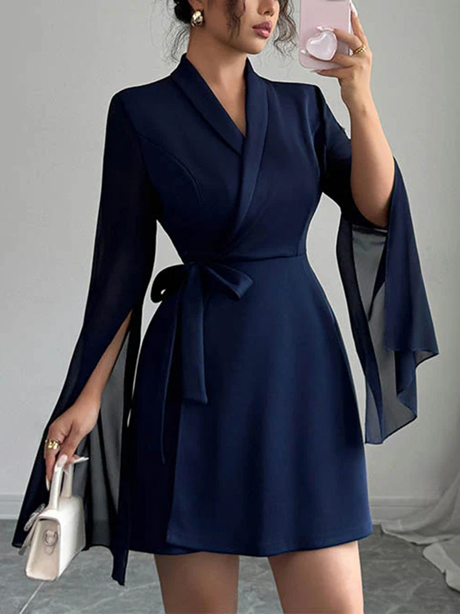 Anna-Berg | A-Line Elasticated Waist Interlace See-Through Dress