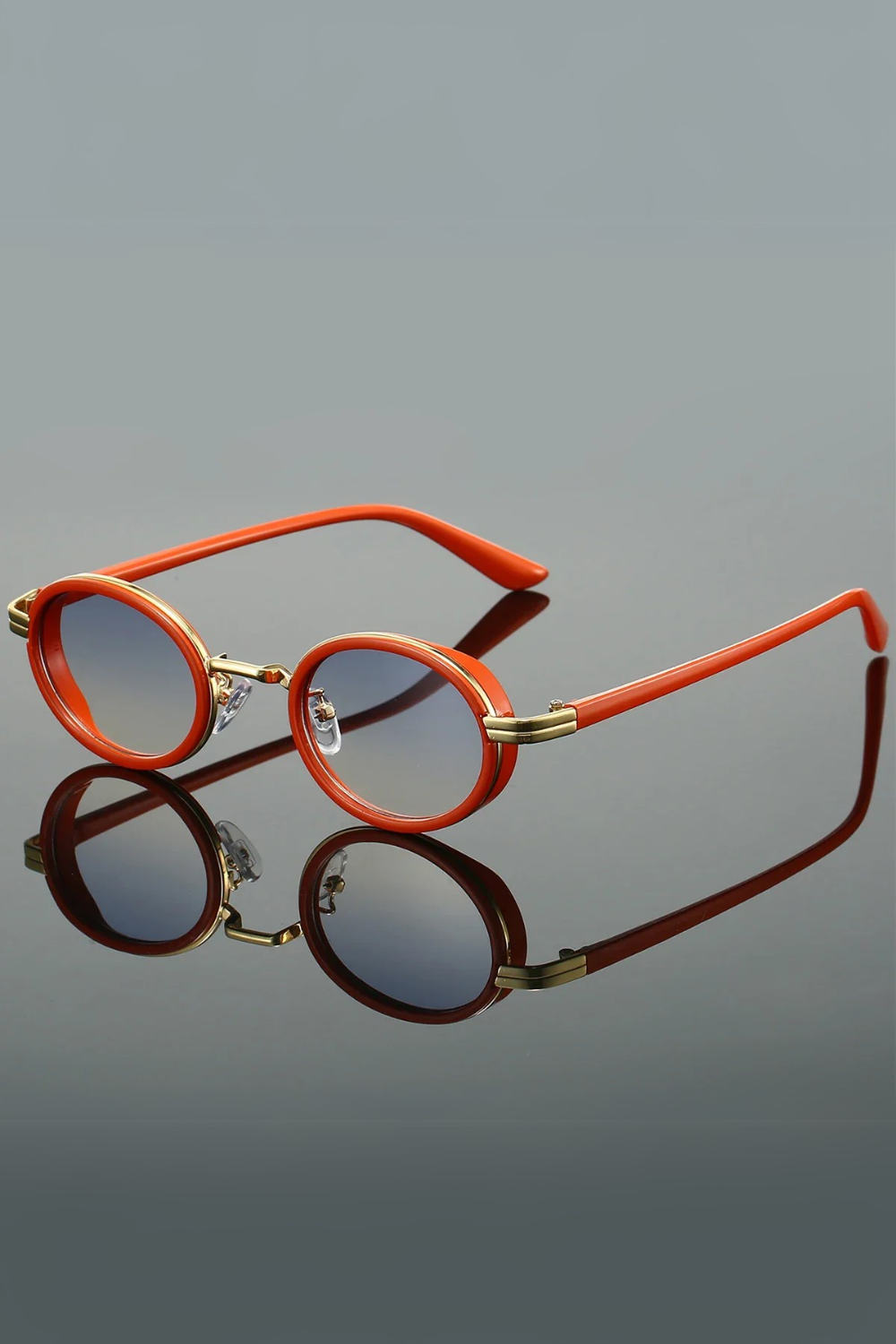 Anna-Berg | Black Polarized Round Metal Sunglasses