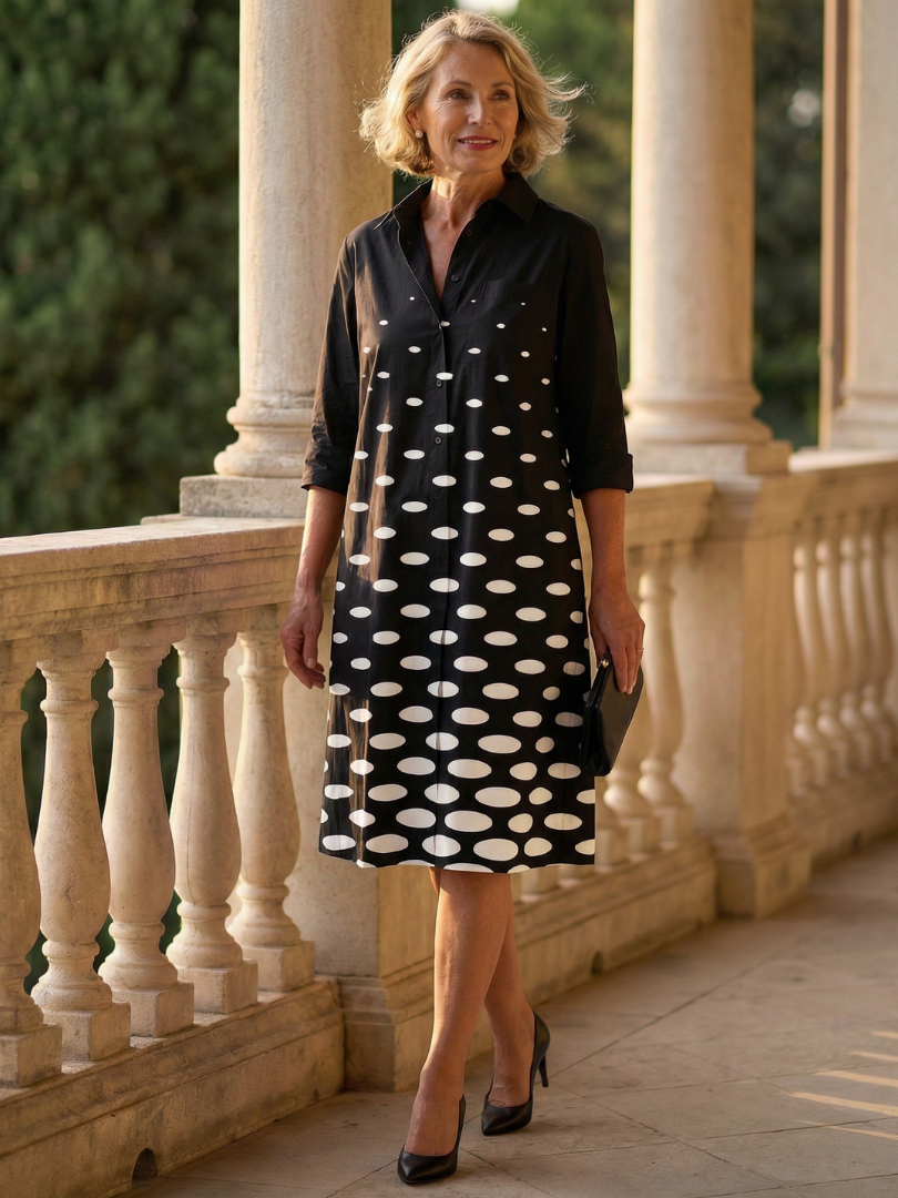 Anna-Berg | Modern Everyday Dot Dress for a Polished Look