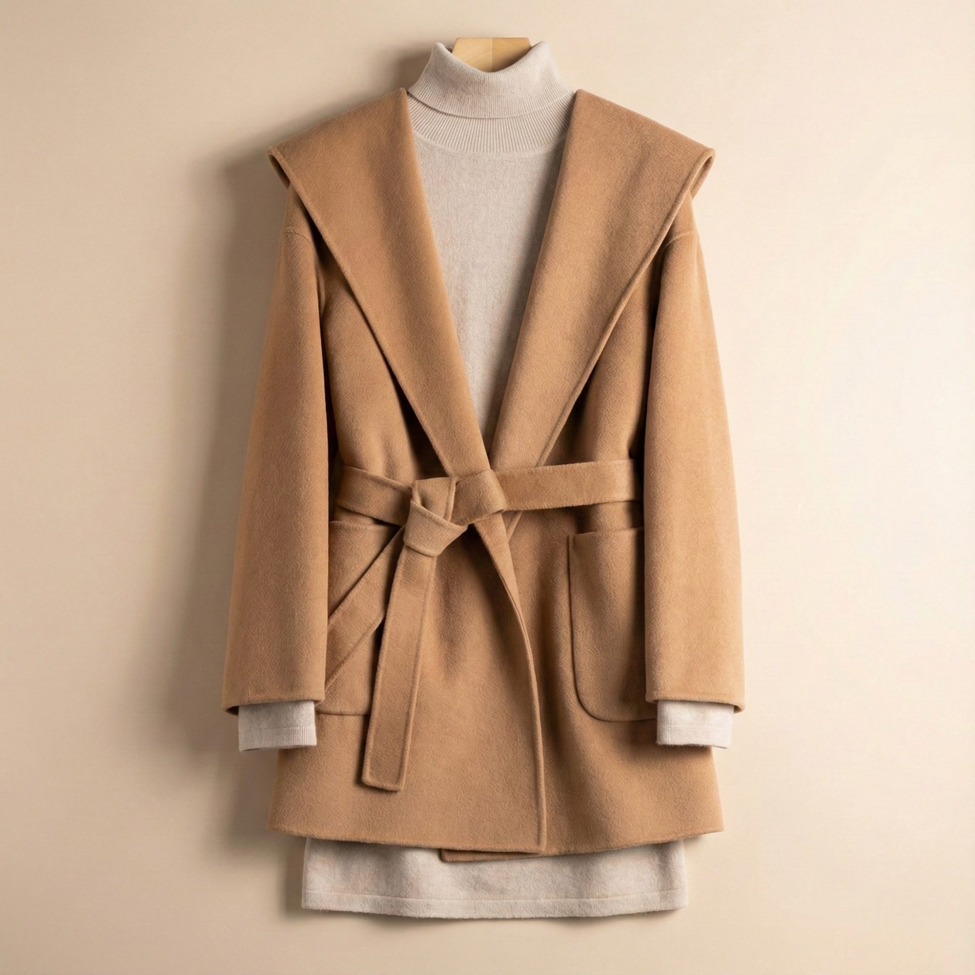 Anna-Berg | Coat, Camel Hair, Long, Pointed