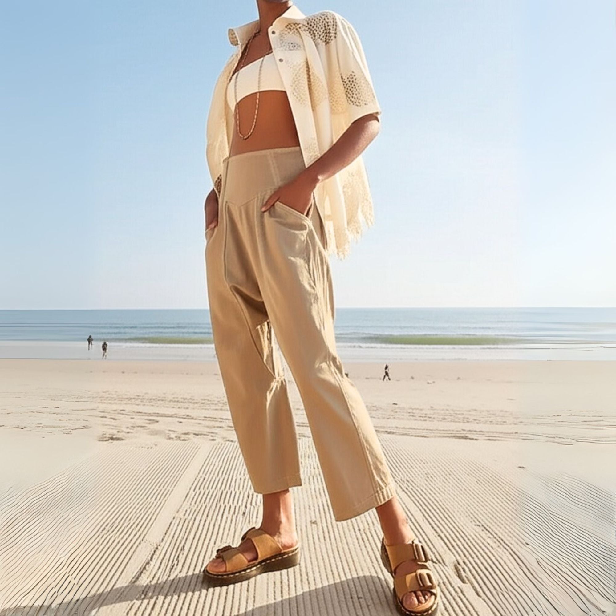 Anna-Berg | Black Wide-Leg Relaxed-Fit Cotton Pant