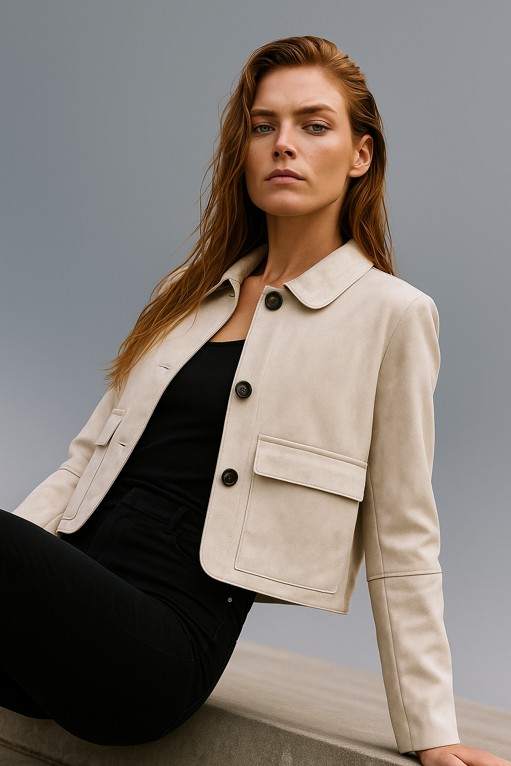 Anna-Berg | Cropped Jacket, Suede