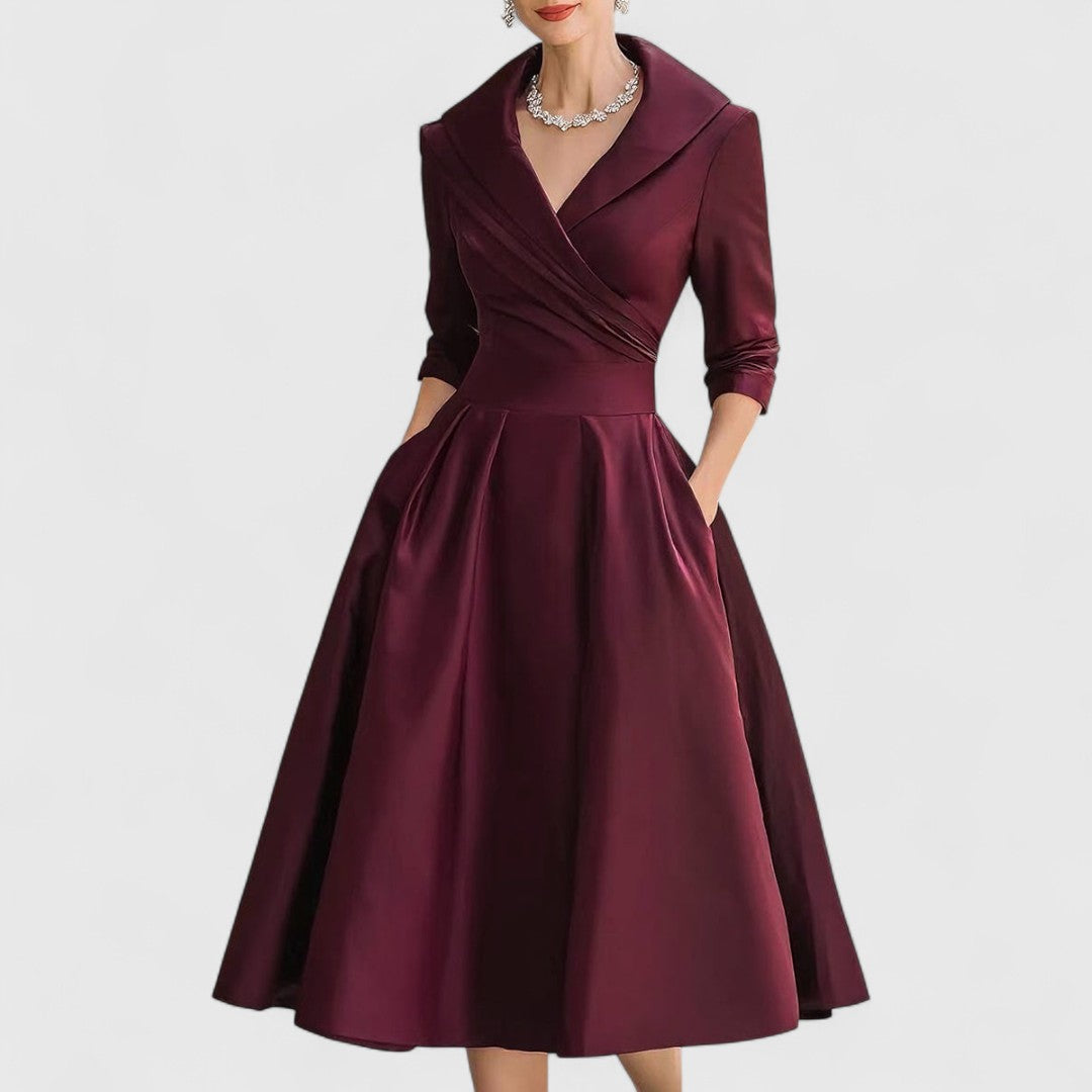 Anna-Berg | Flowing Midi Flared With Wrap Neckline Made to Turn Heads