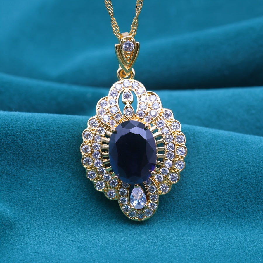 Vintage Elegant Gold-Plated Copper Pendant