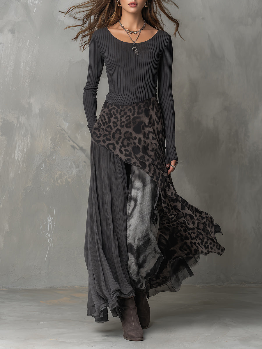 Anna-Berg | Leopard Print Casual Dress