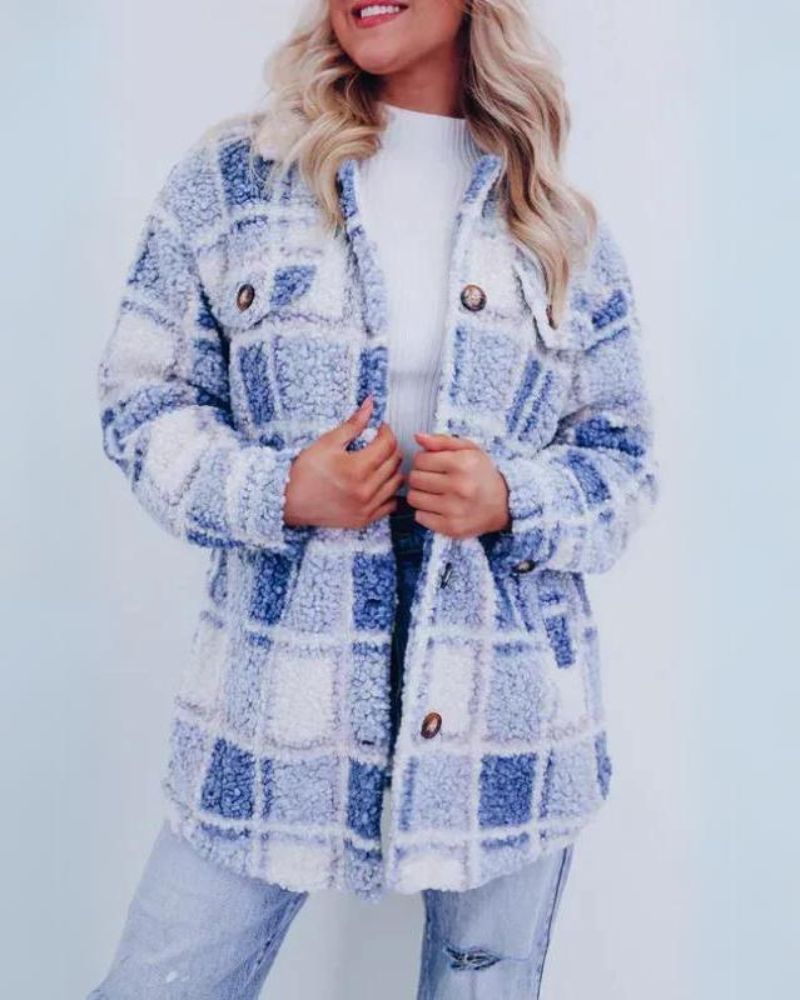 Anna-Berg | Polar Fleece Plaid Jacket