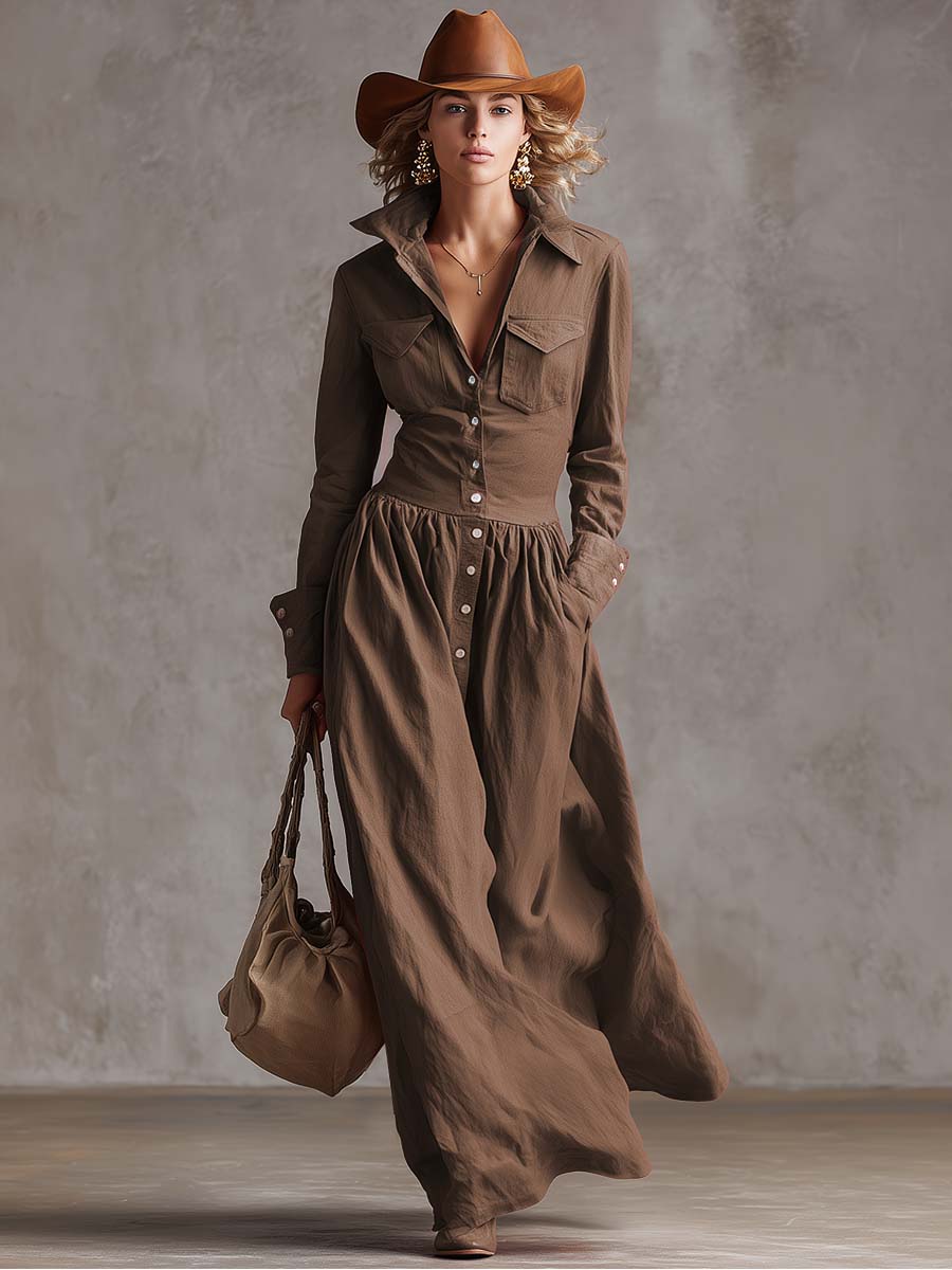 Anna-Berg | Red Linen Casual Dress