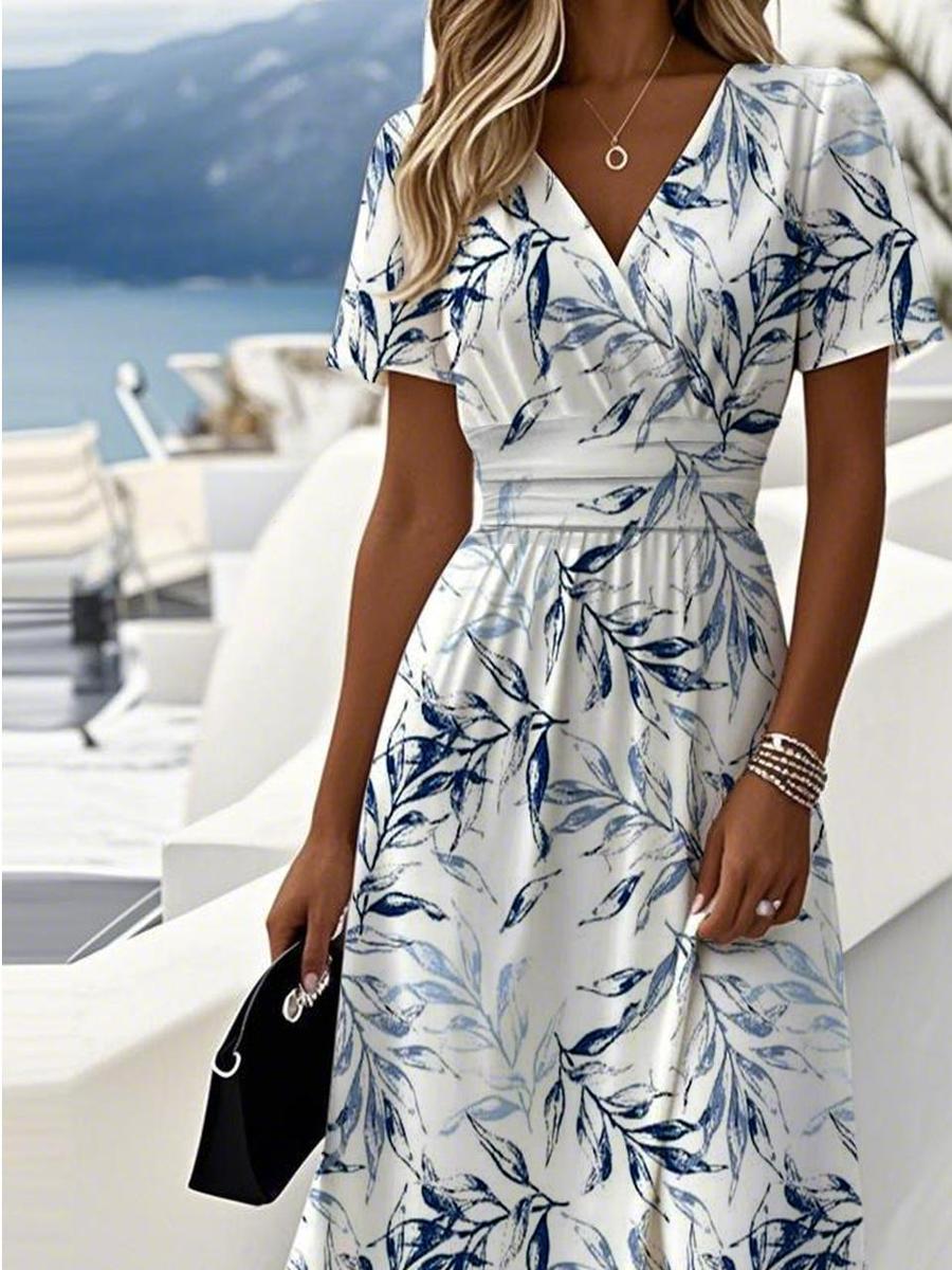 Anna-Berg | Sophisticated Lilibeth - Midi Dress With Garden Breeze Design