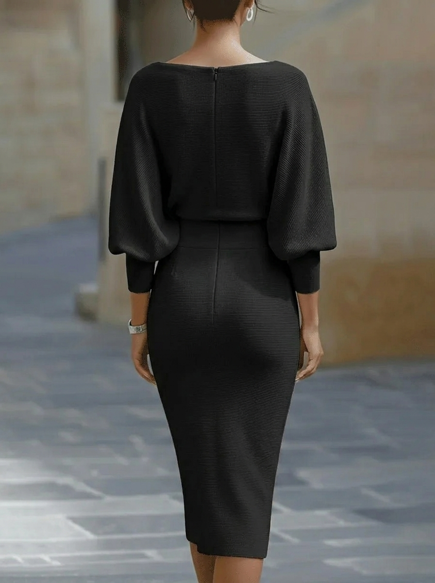 Anna-Berg | Elegant Temperament Fashionable Bat Sleeve Dress