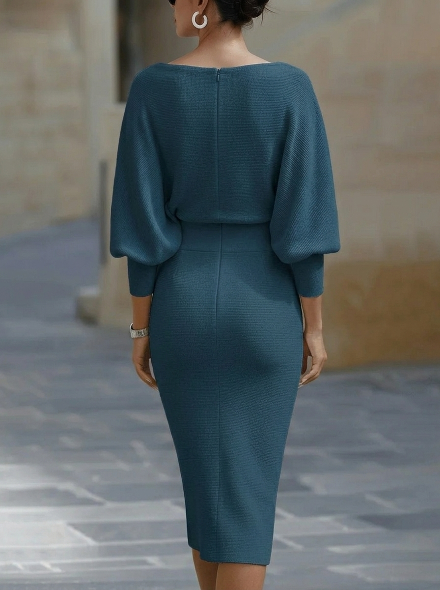 Anna-Berg | Elegant Temperament Fashionable Bat Sleeve Dress