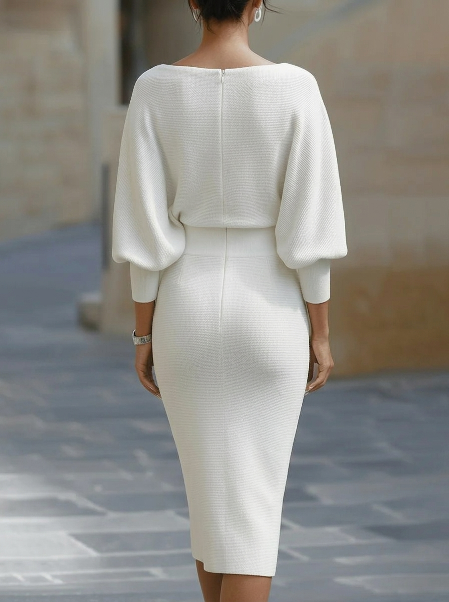 Anna-Berg | Elegant Temperament Fashionable Bat Sleeve Dress