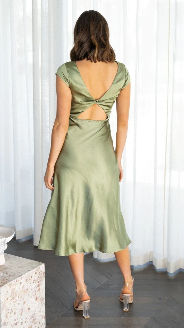 Anna-Berg | Slip Dress – Midi Length, Minimalist Silhouette
