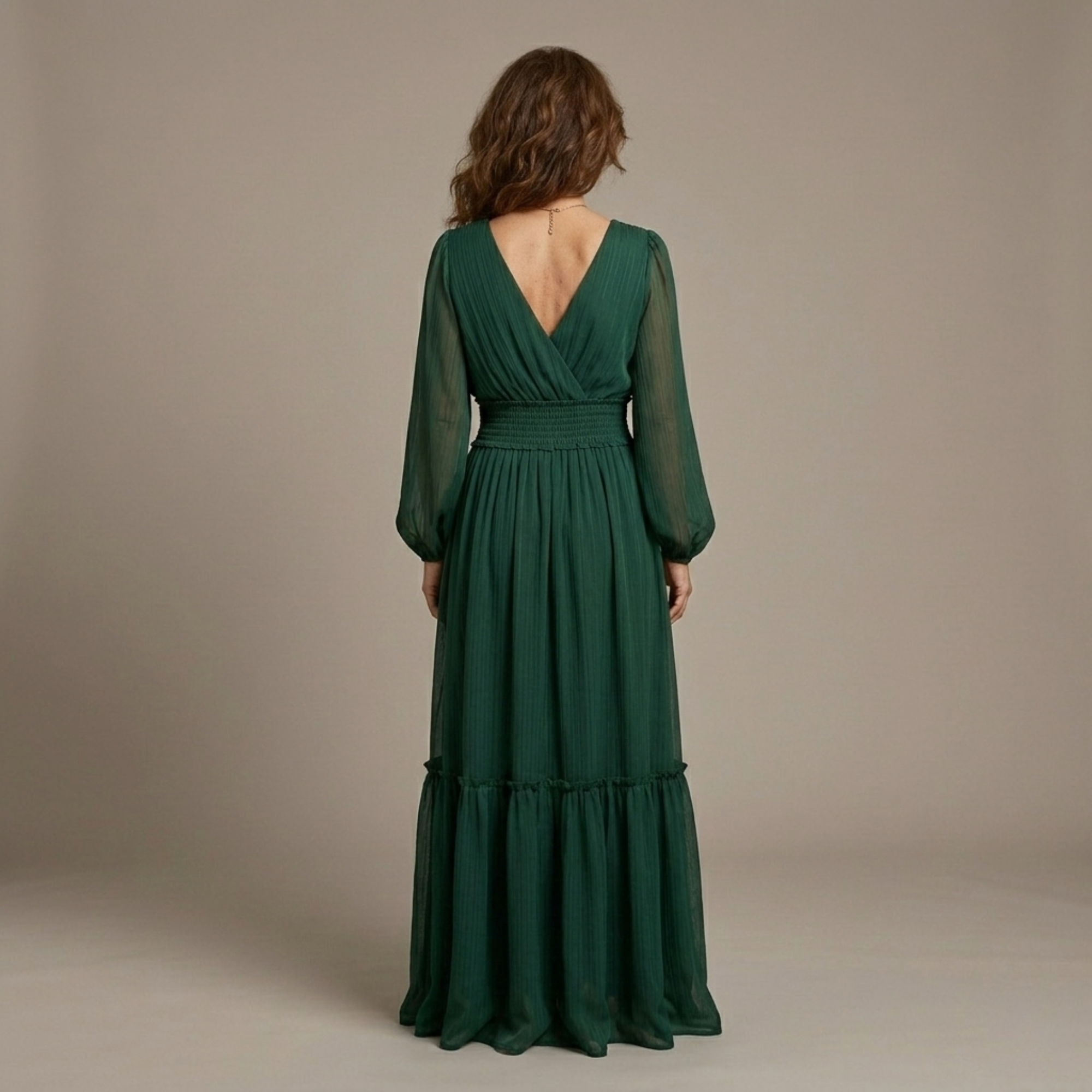 Anna-Berg | Timeless Maria - Chiffon Dress With V-Neck