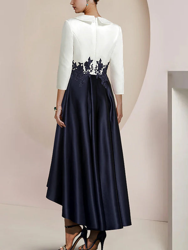 Anna-Berg | White Satin V-Neck Dress
