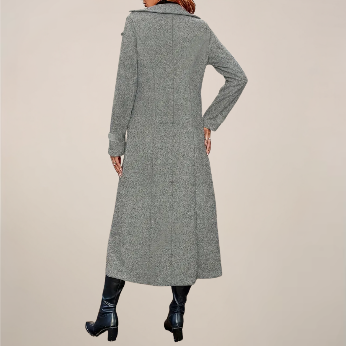 Anna-Berg | Overcoat - Double-Breasted, Tailored Lapel Design