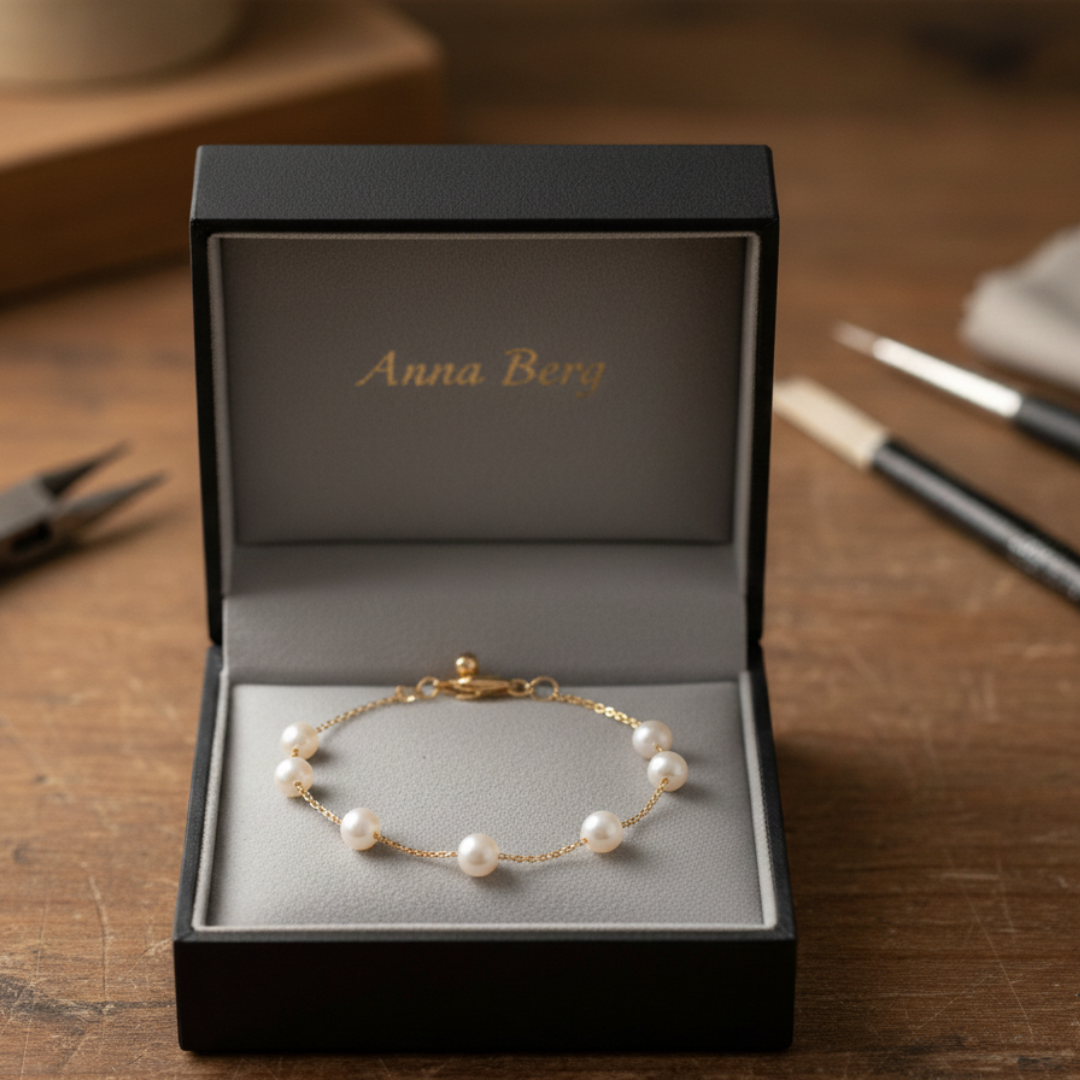 Thin Pearl Gold-Colored Bracelet