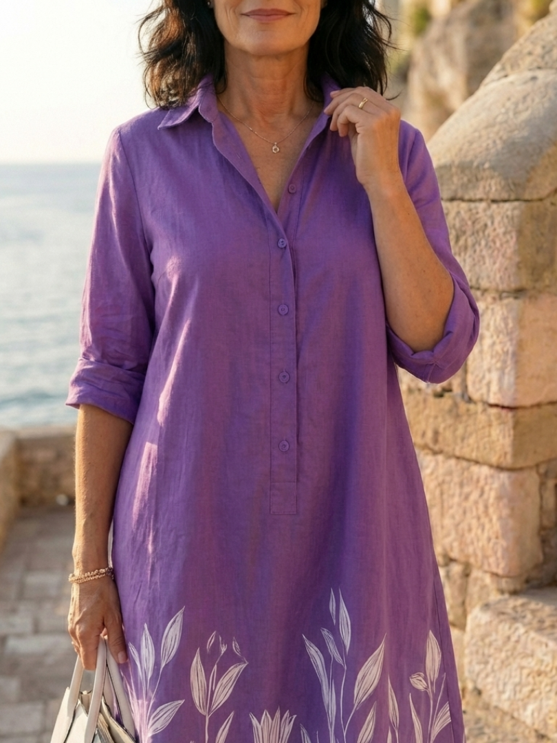 Anna-Berg | Elegant Botanical Hem Dress for Every Occasion