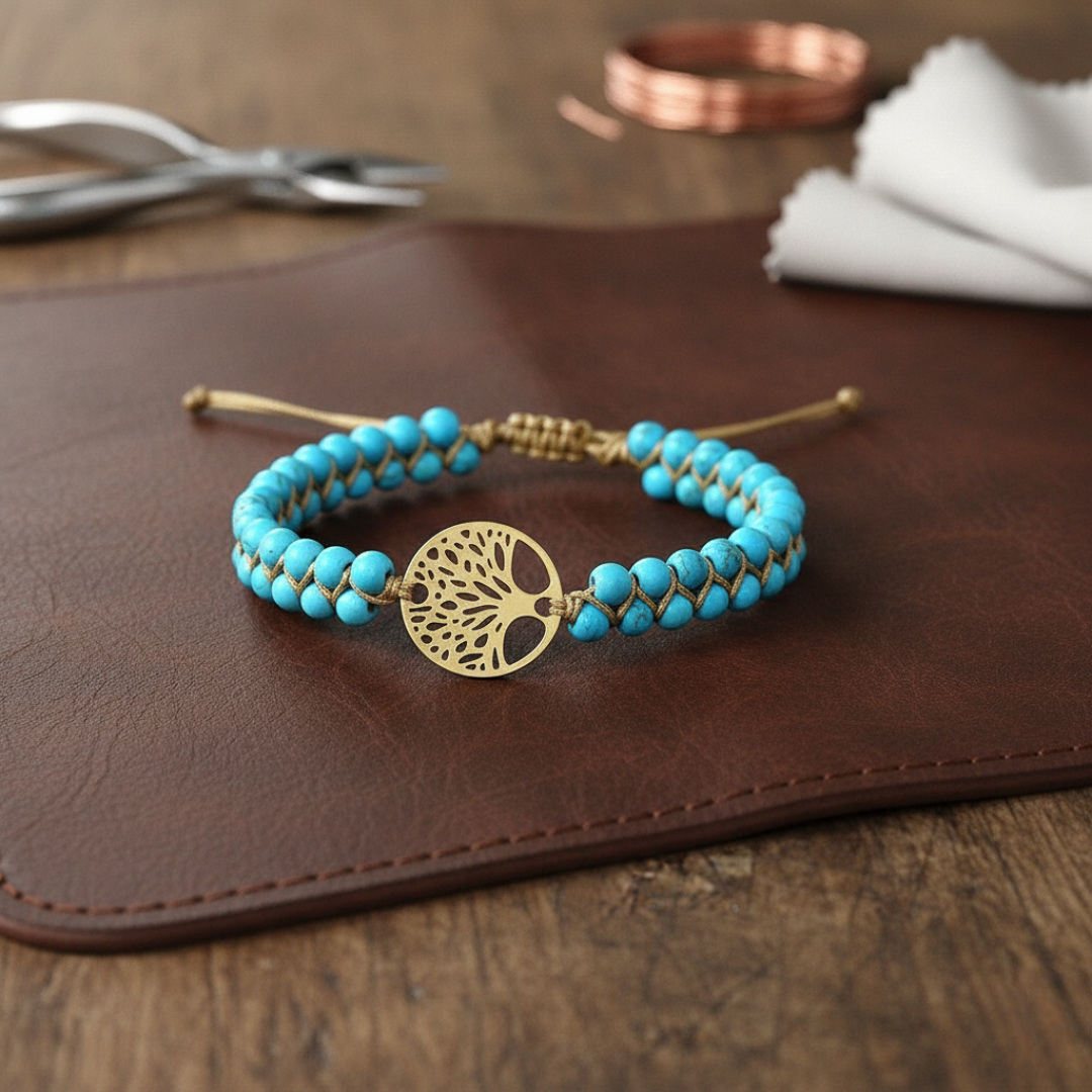 Bracelet Tree of Life Handcrafted Turquoise Stone