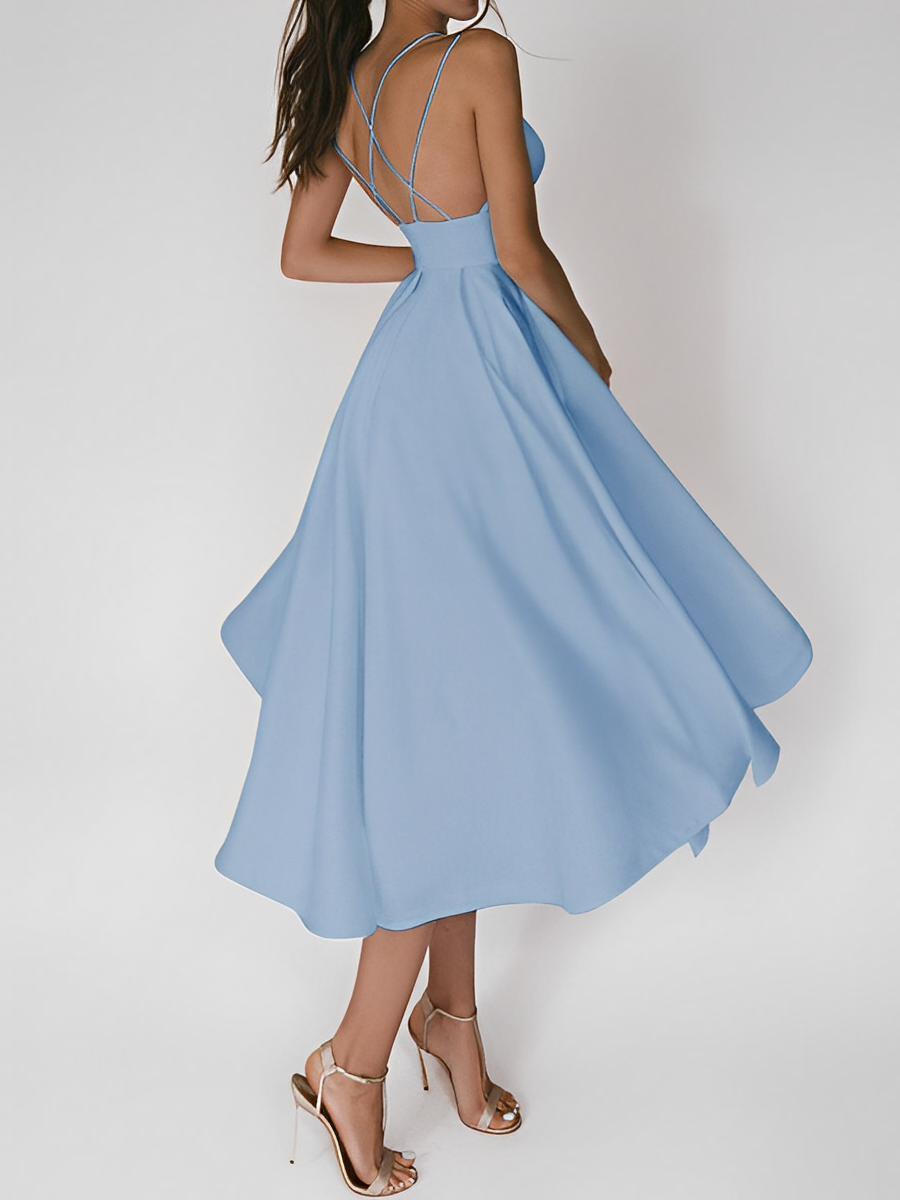 Anna-Berg | Elegant Strappy Back Midi Dress in a Flattering Cut