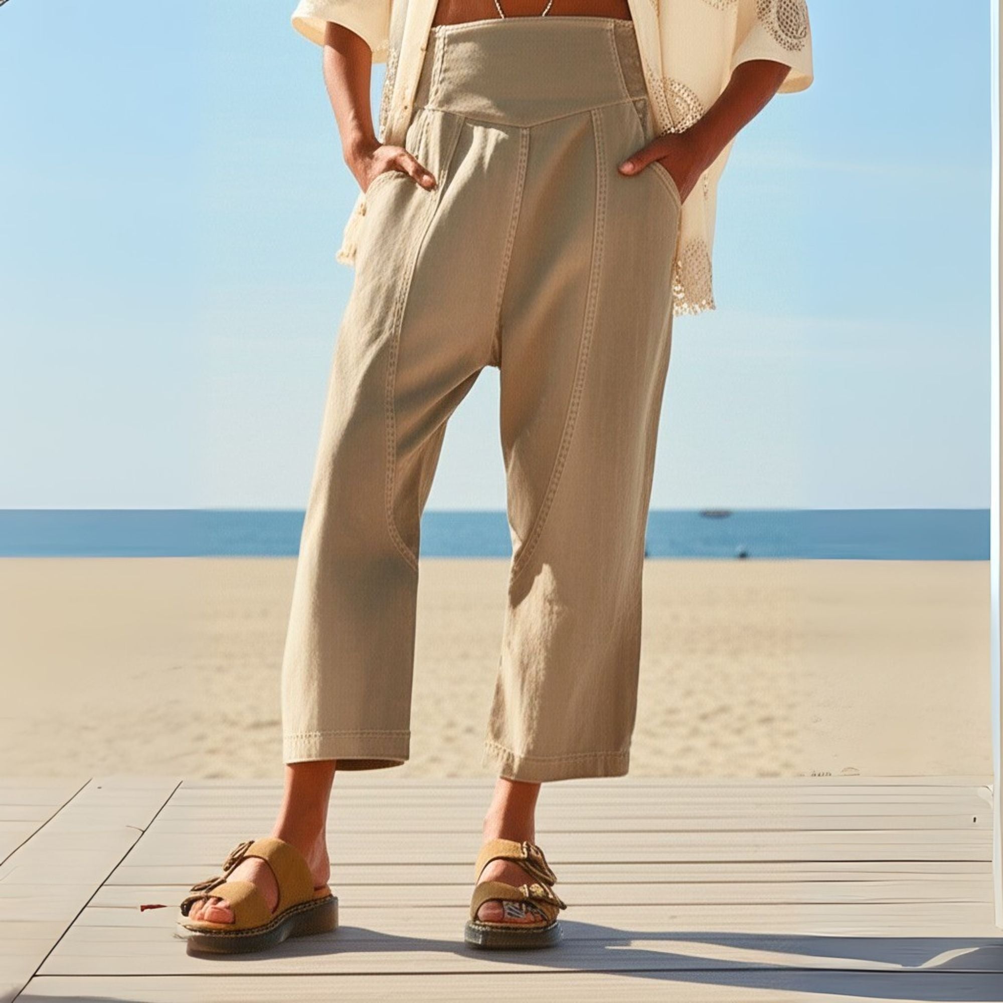 Anna-Berg | Black Wide-Leg Relaxed-Fit Cotton Pant