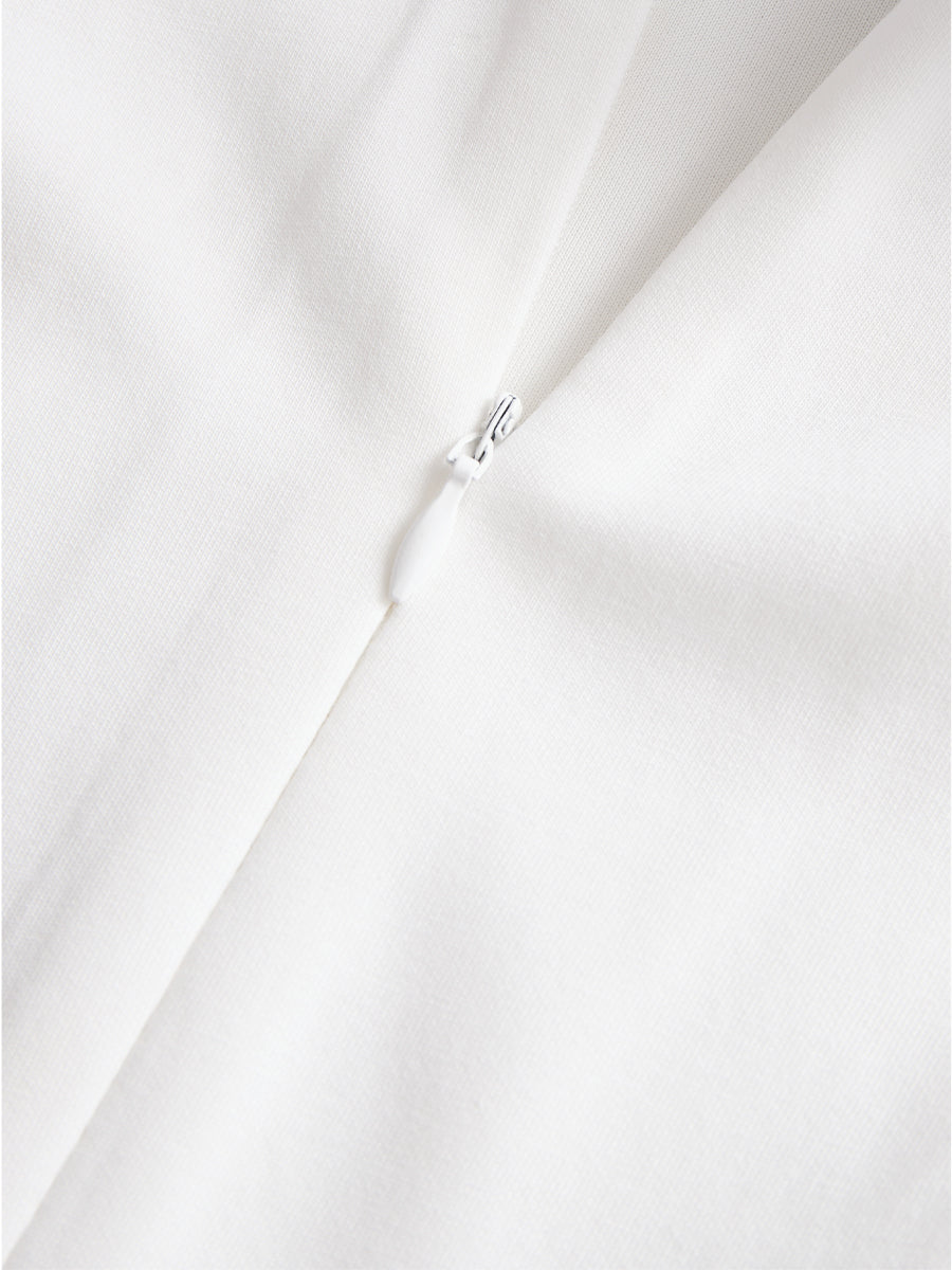 Anna-Berg | Stylish Double-Breasted White Dress with Navy Accents
