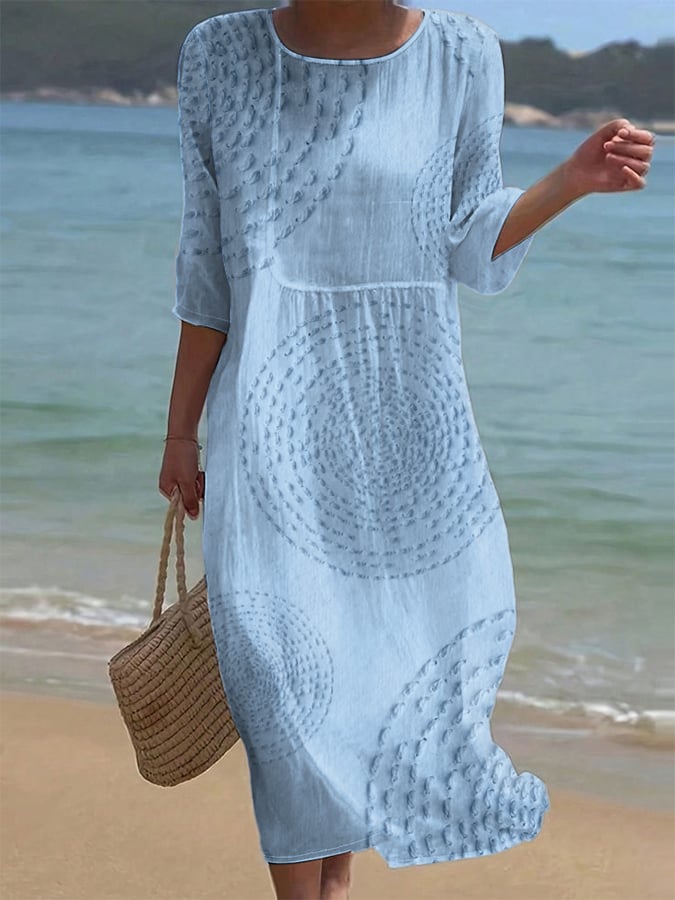 Anna-Berg | Sophisticated Embroidered Casual Dress . for a Polished Look