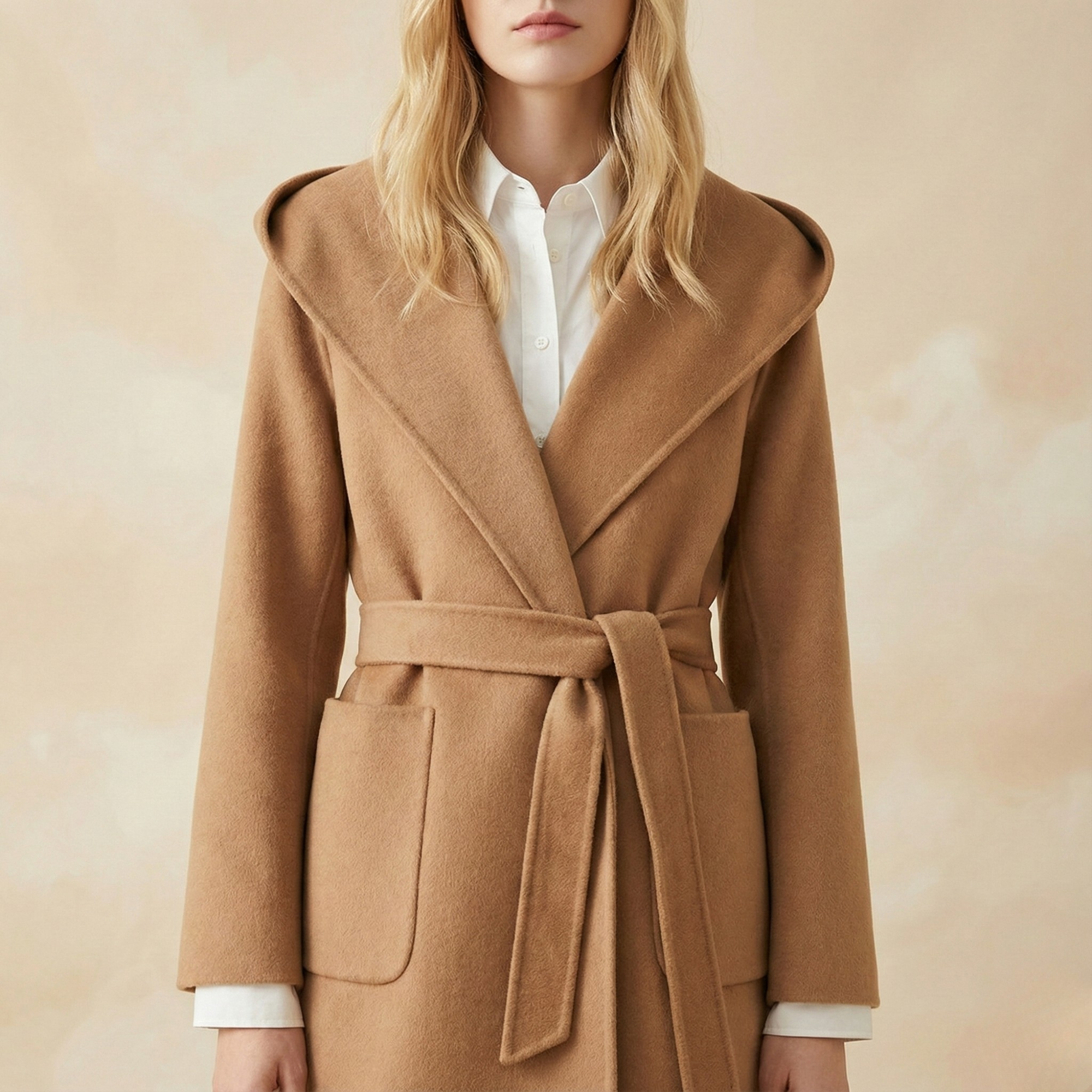 Anna-Berg | Coat, Camel Hair, Long, Pointed