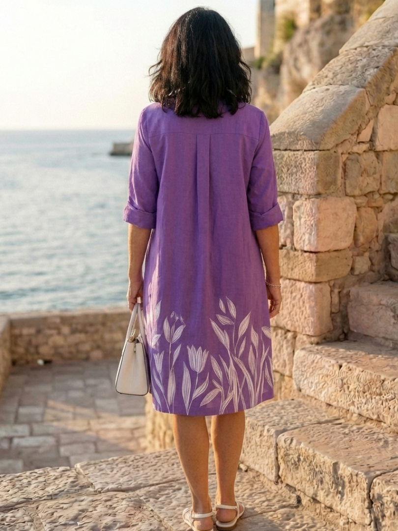 Anna-Berg | Elegant Botanical Hem Dress for Every Occasion