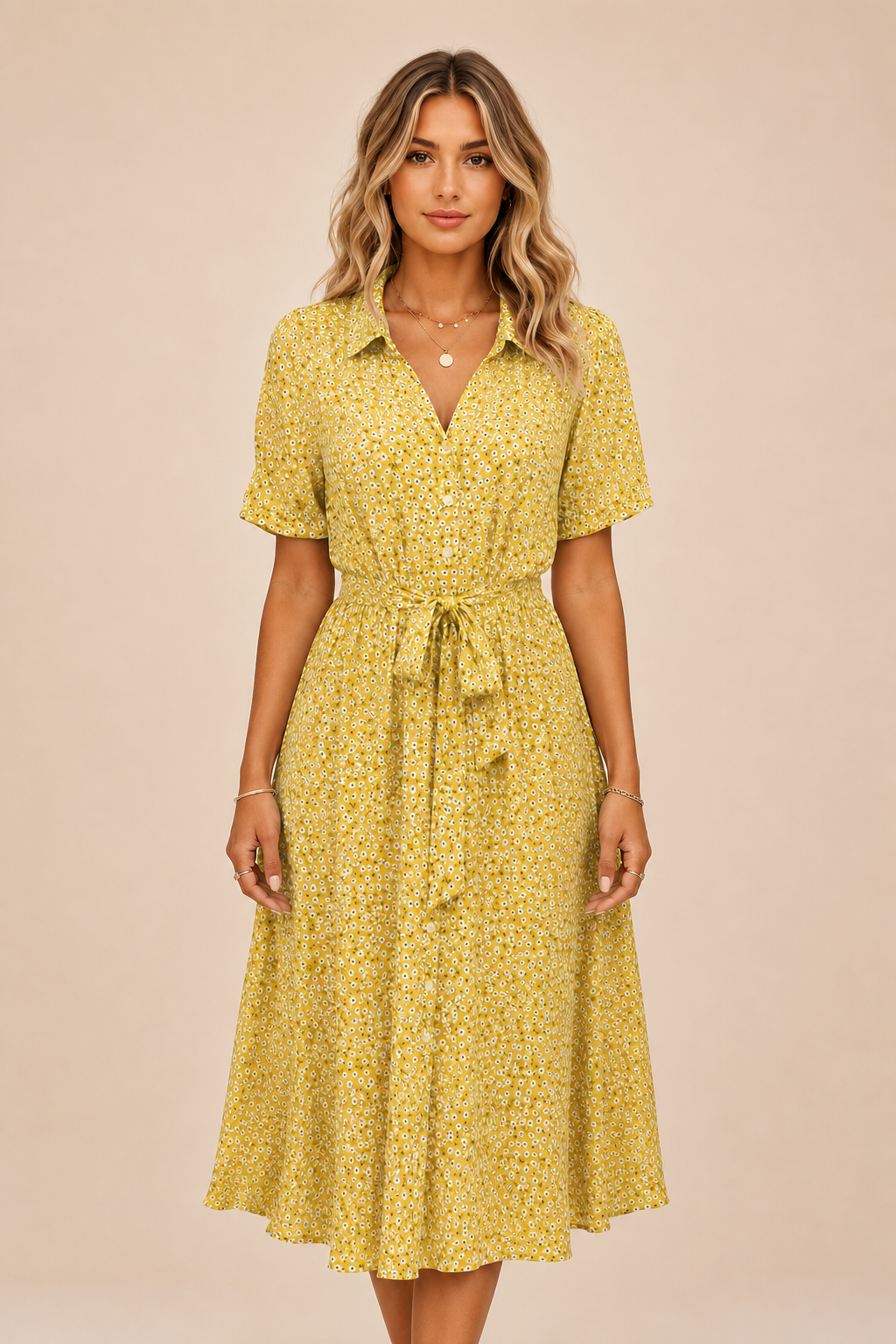Anna-Berg | Midi Dress - Lightweight Fit, Short Sleeves