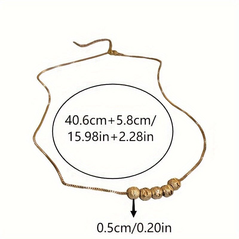 Round Beaded Gold Necklace