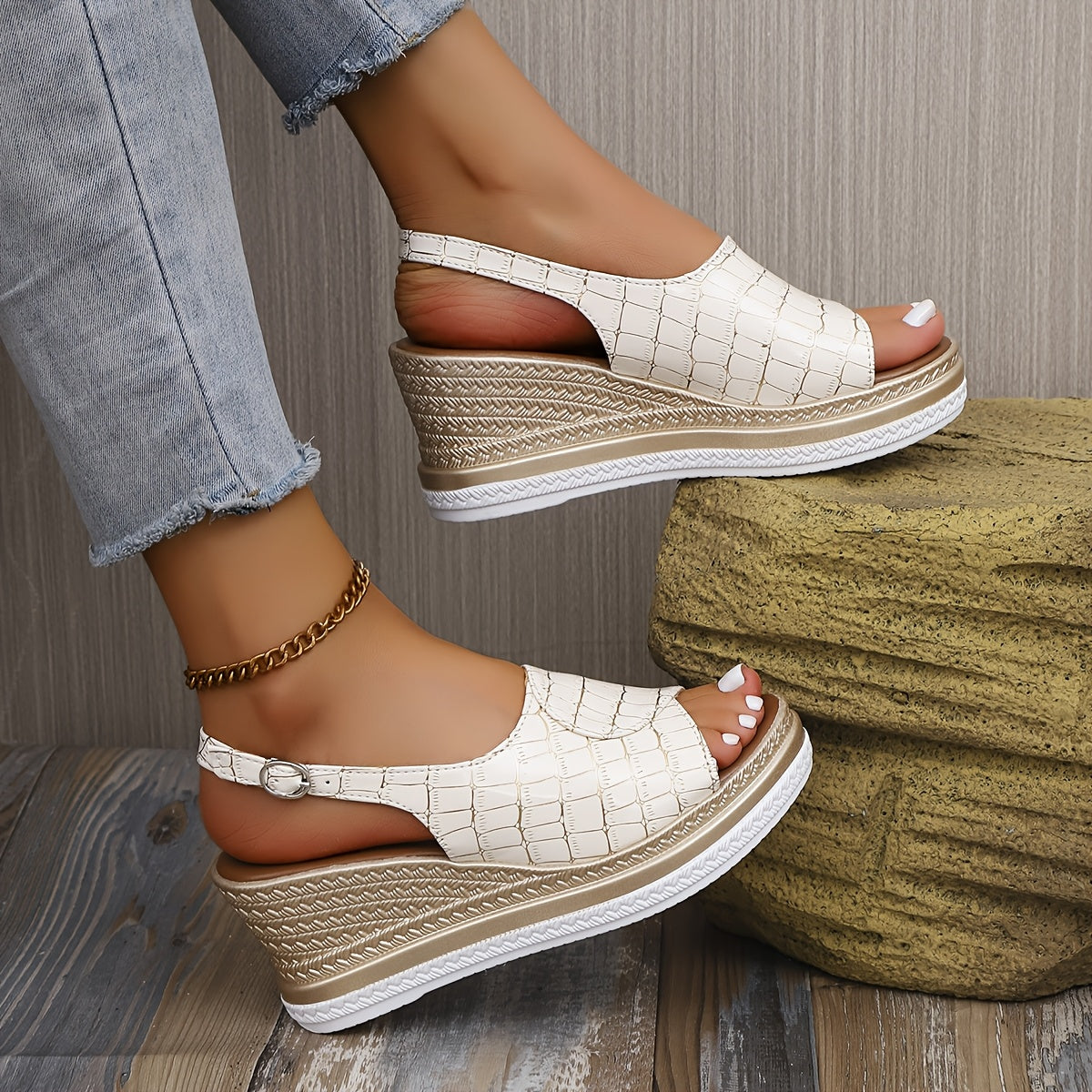 Anna-Berg | Refined Wedge Sandals with Graceful Drape