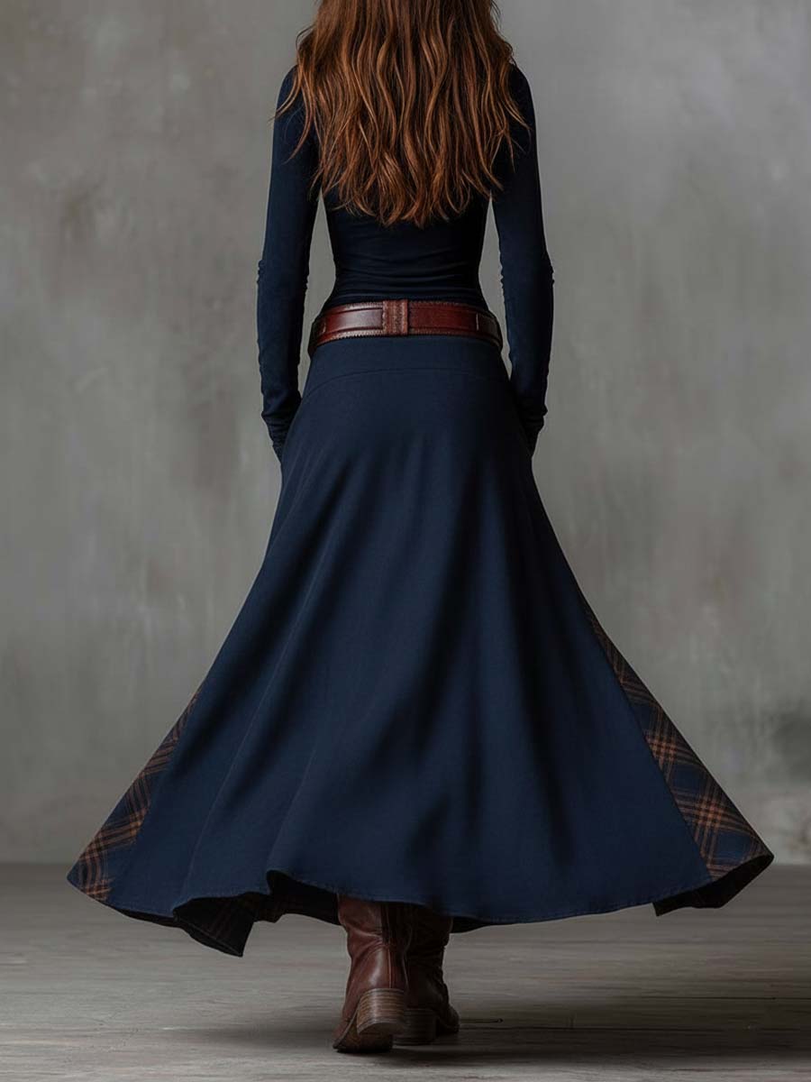 Anna-Berg | Suede Patchwork Dress