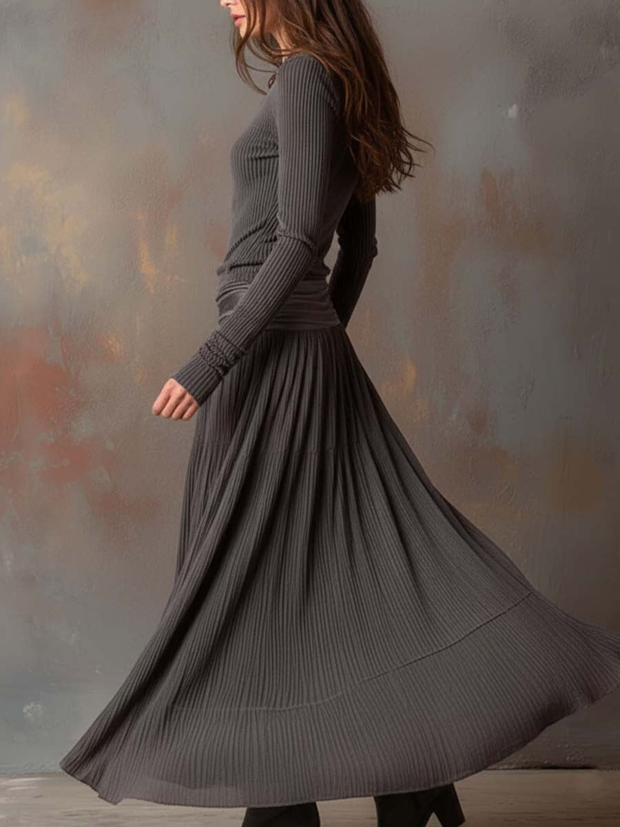 Anna-Berg | Charcoal Knit Dress