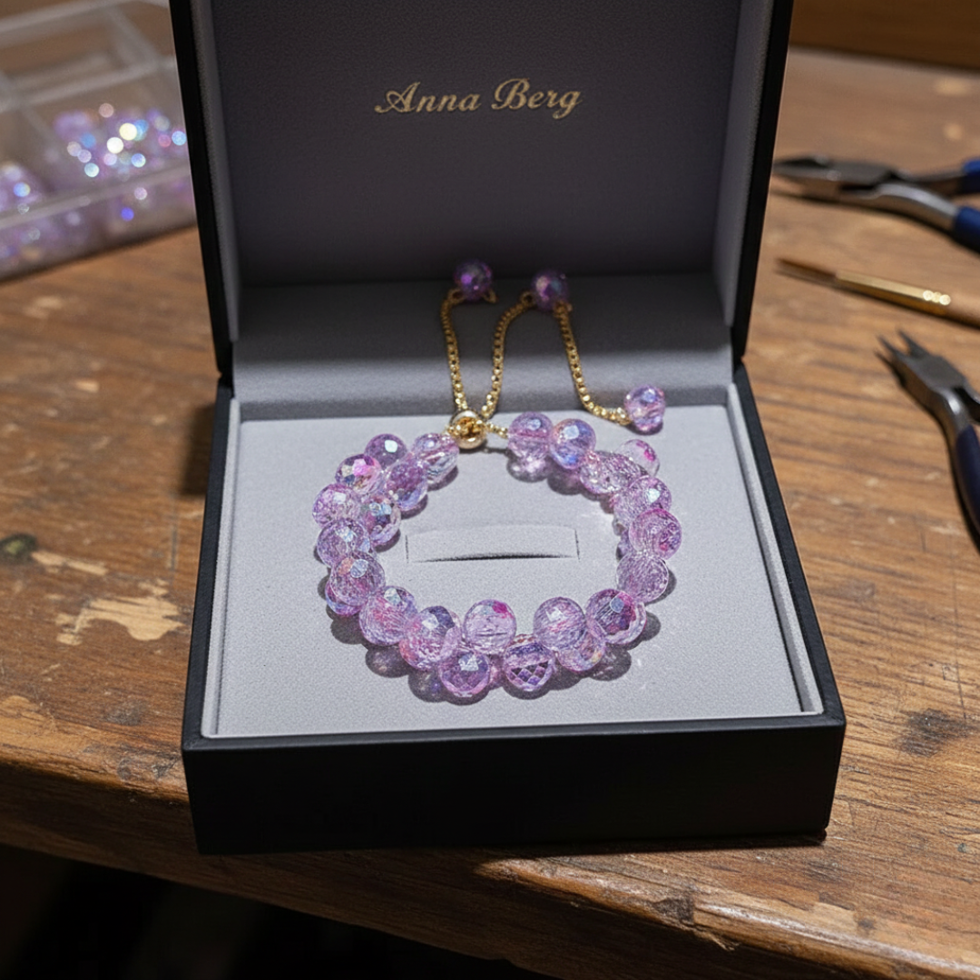 Elegant Lilac Crystal Bracelet