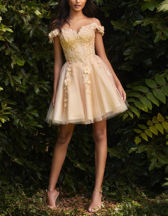 Anna-Berg | Sky Blue Tulle Cocktail Off-Shoulder Dress
