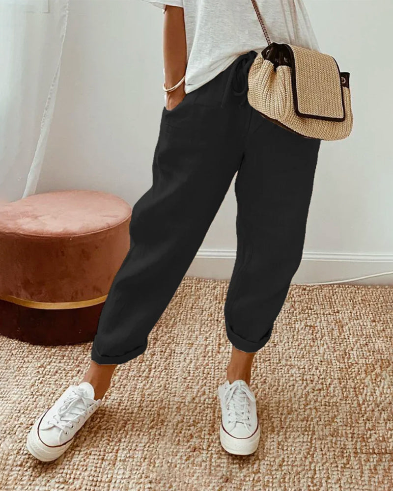 Anna-Berg | Effortless Casual & Elegant Waistband Trouser