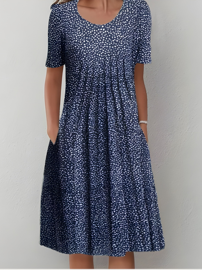 Anna-Berg | Modern Lefèvre Pleated Floral Dress for a Polished Look