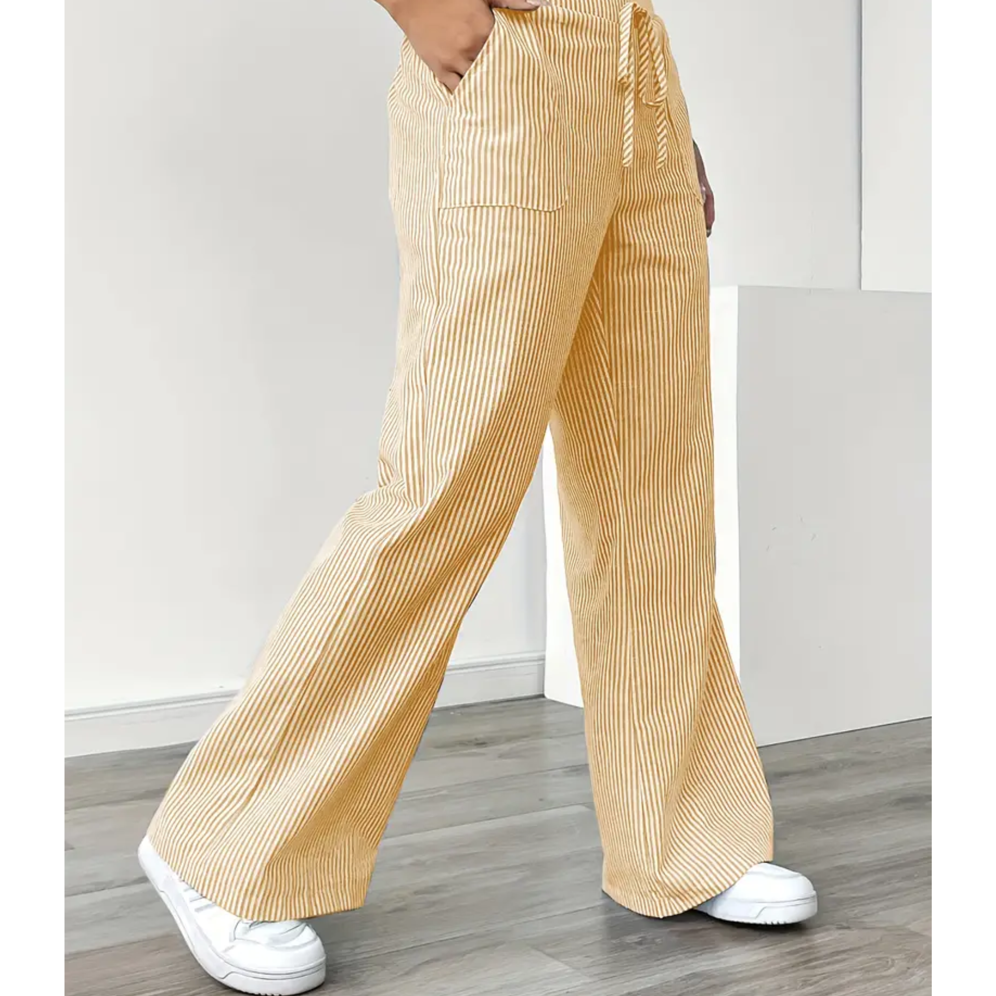Anna-Berg | Modern Striped Pant With Pockets for Effortless Elegance