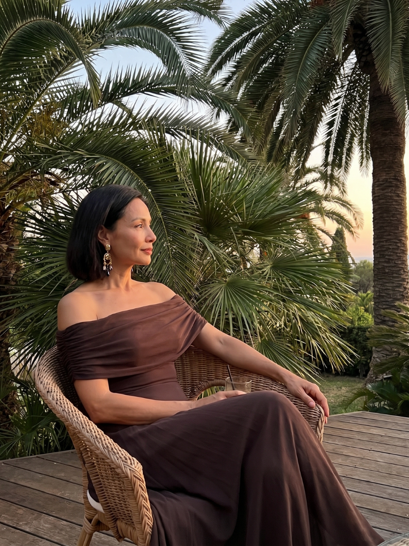 Anna-Berg | Sophisticated Off Shoulder Draped Midi Dress