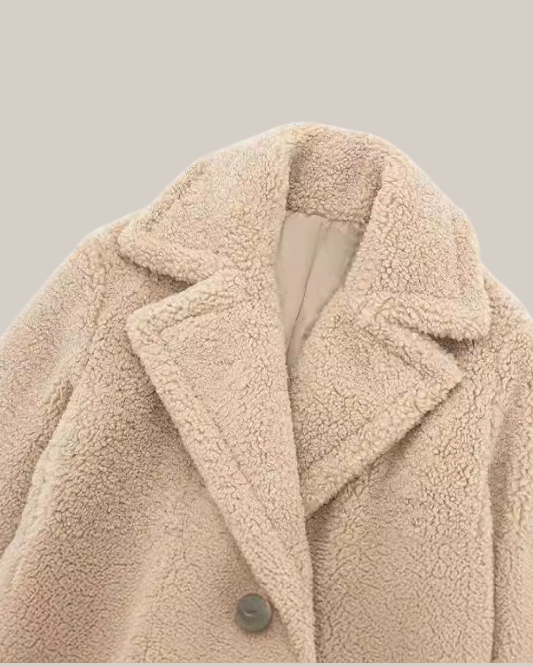 Anna-Berg | Teddy Coat - Double-Breasted, Winter Outerwear, Lapel Collar