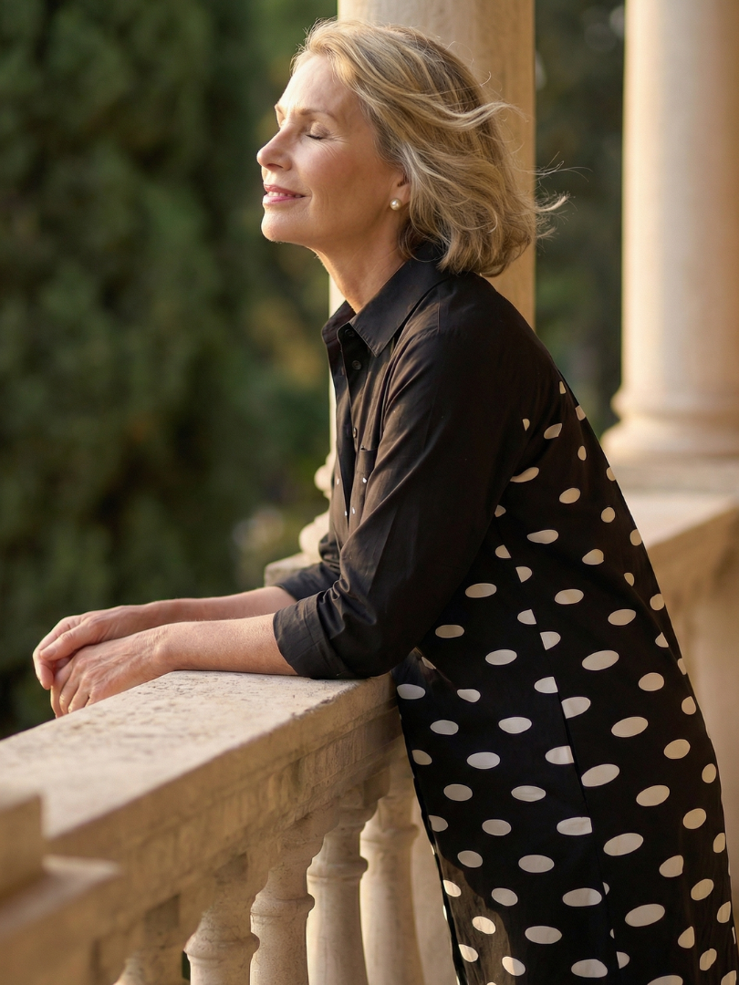 Anna-Berg | Modern Everyday Dot Dress for a Polished Look