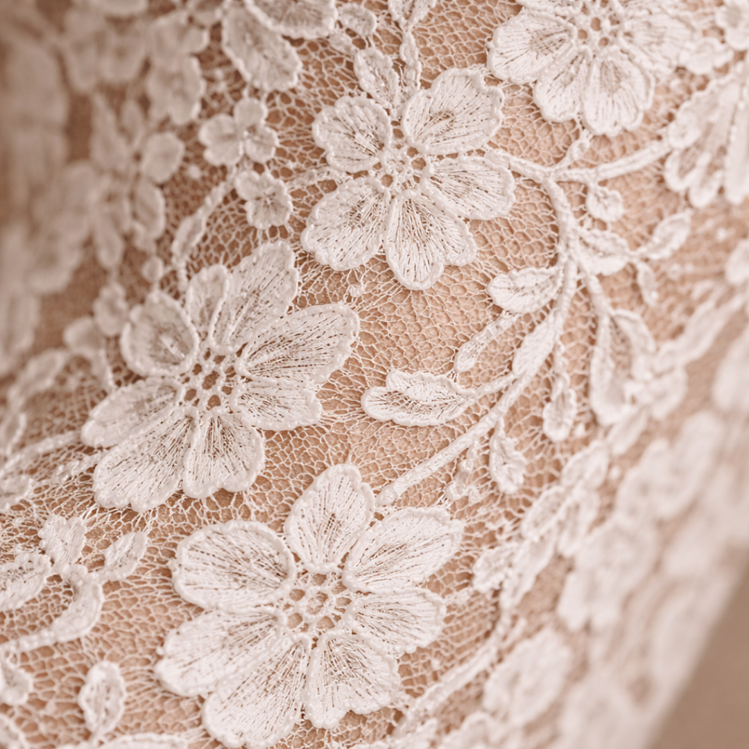 Anna-Berg | Ivory Lace High Neck Dress