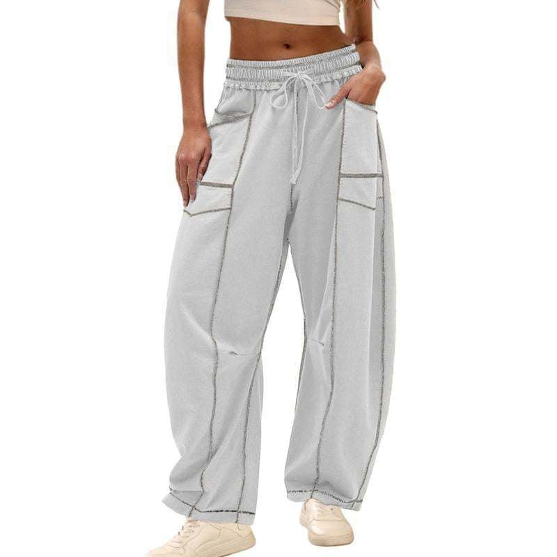Anna-Berg | Elegant Wide Leg Cargo Pants High Waist Drawstring