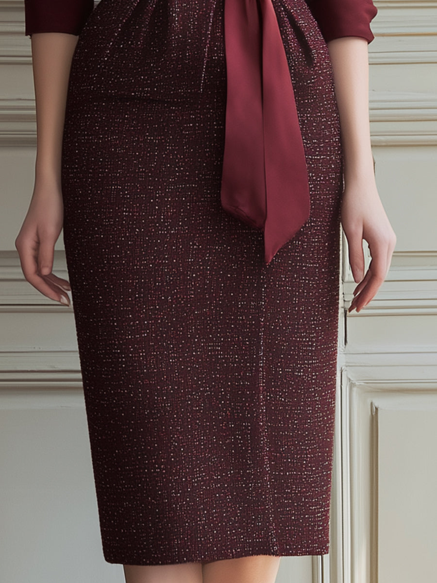Anna-Berg | Burgundy Tailored Wrap Dress