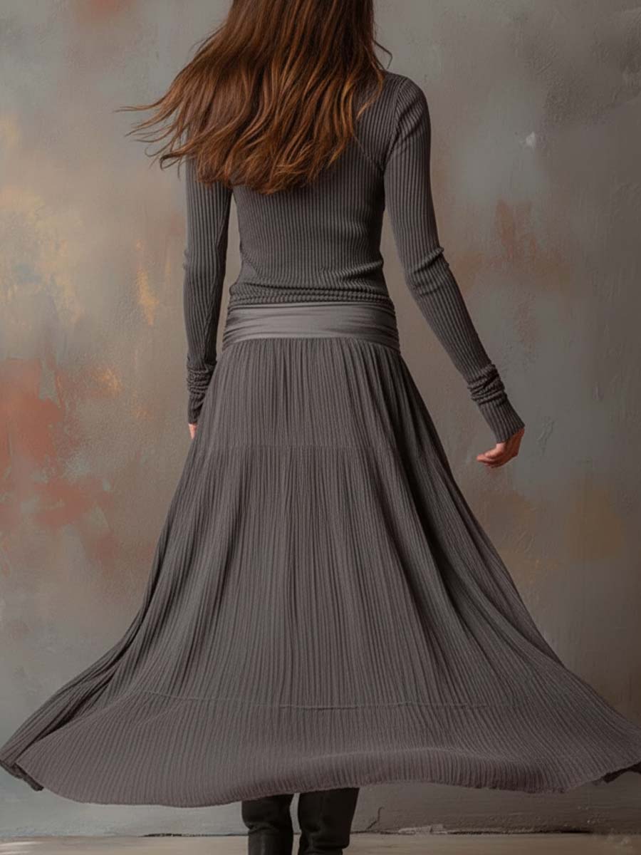 Anna-Berg | Charcoal Knit Dress