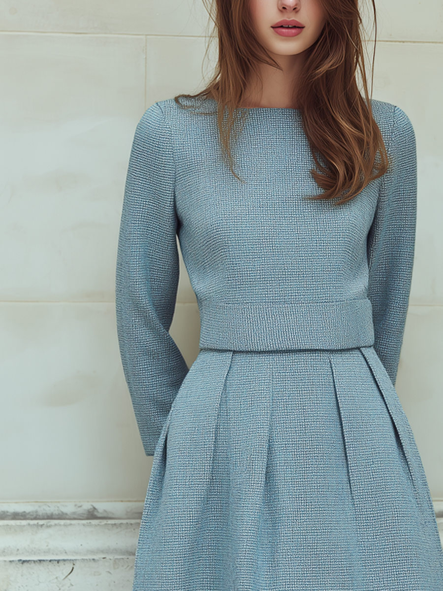 Anna-Berg | Vintage Tweed Long-Sleeved Dress