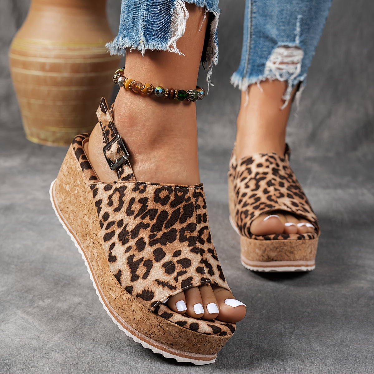 Anna-Berg | Graceful Platform Adjustable Buckle Sandals