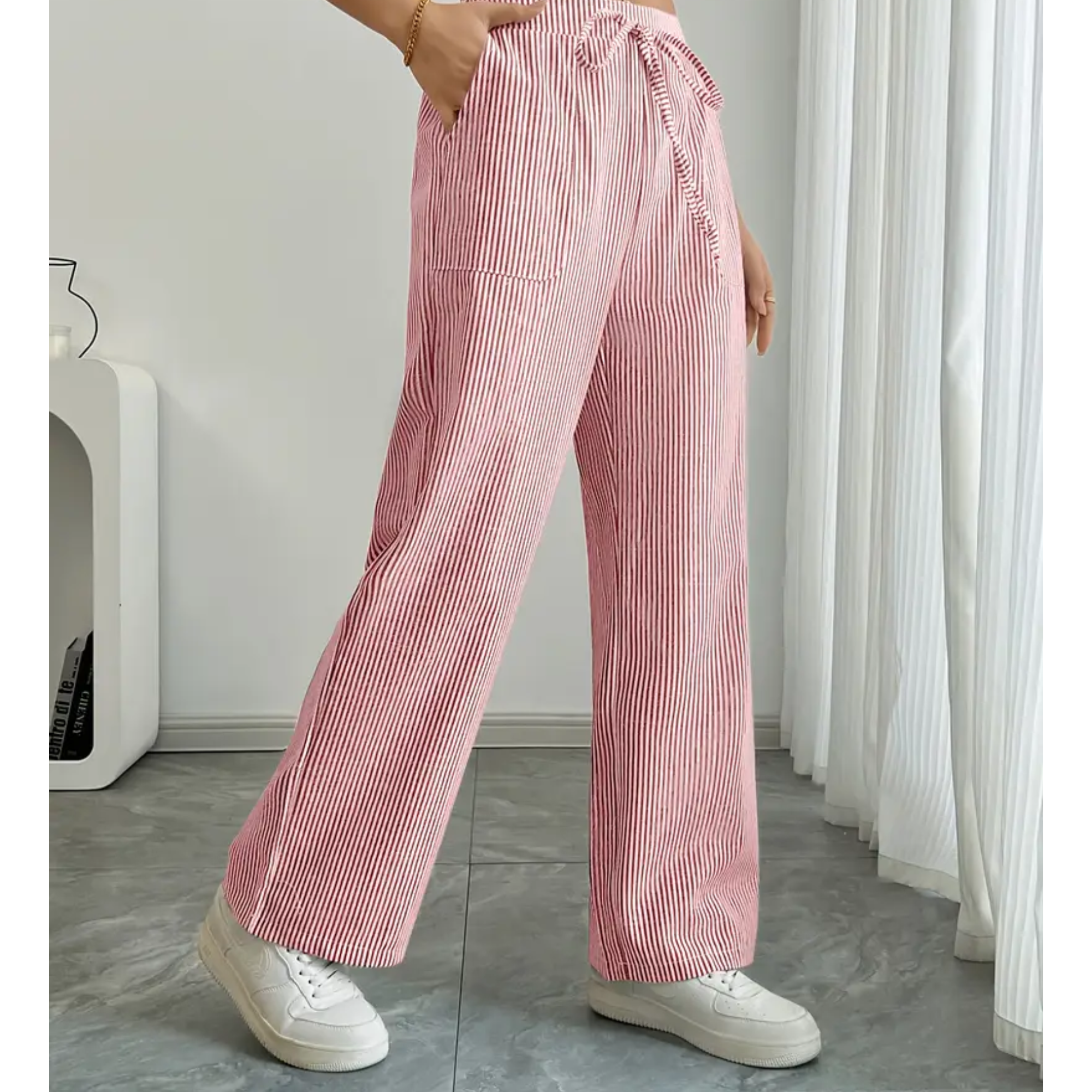 Anna-Berg | Modern Striped Pant With Pockets for Effortless Elegance